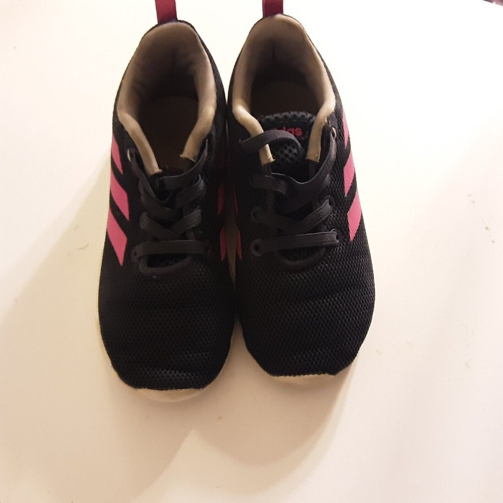 Adidas Kids Shoe  Low Top Black Pink Sneaker Shoes Size 10 K